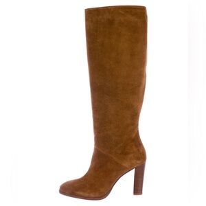 Sézane High Amelie Boots  - Camel Suede (tan) - Size 7